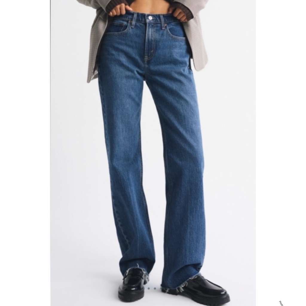 Abercrombie & Fitch Jeans Women's 30 Blue High Rise 90’s Relaxed Raw Hem
